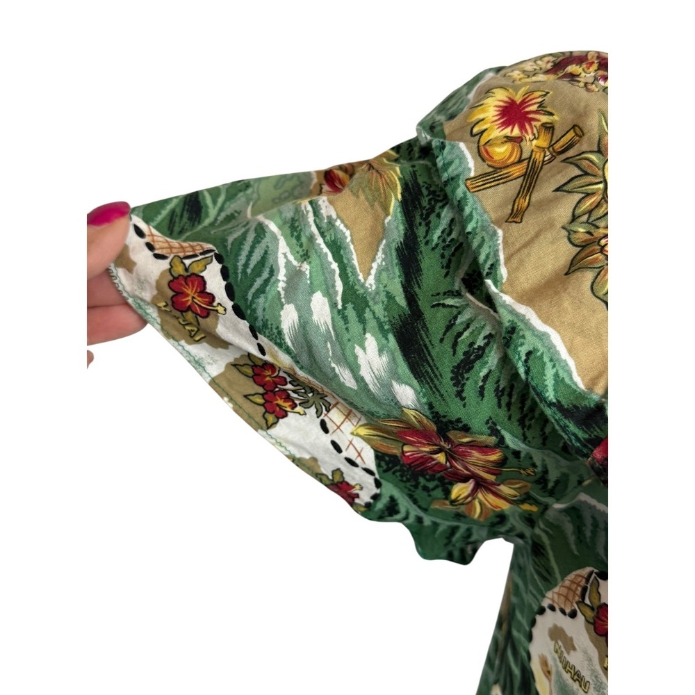 Hilo Hattie Hawaiian Original Muumuu Dress Large Land of Aloha Map Print Green - Picture 3 of 8
